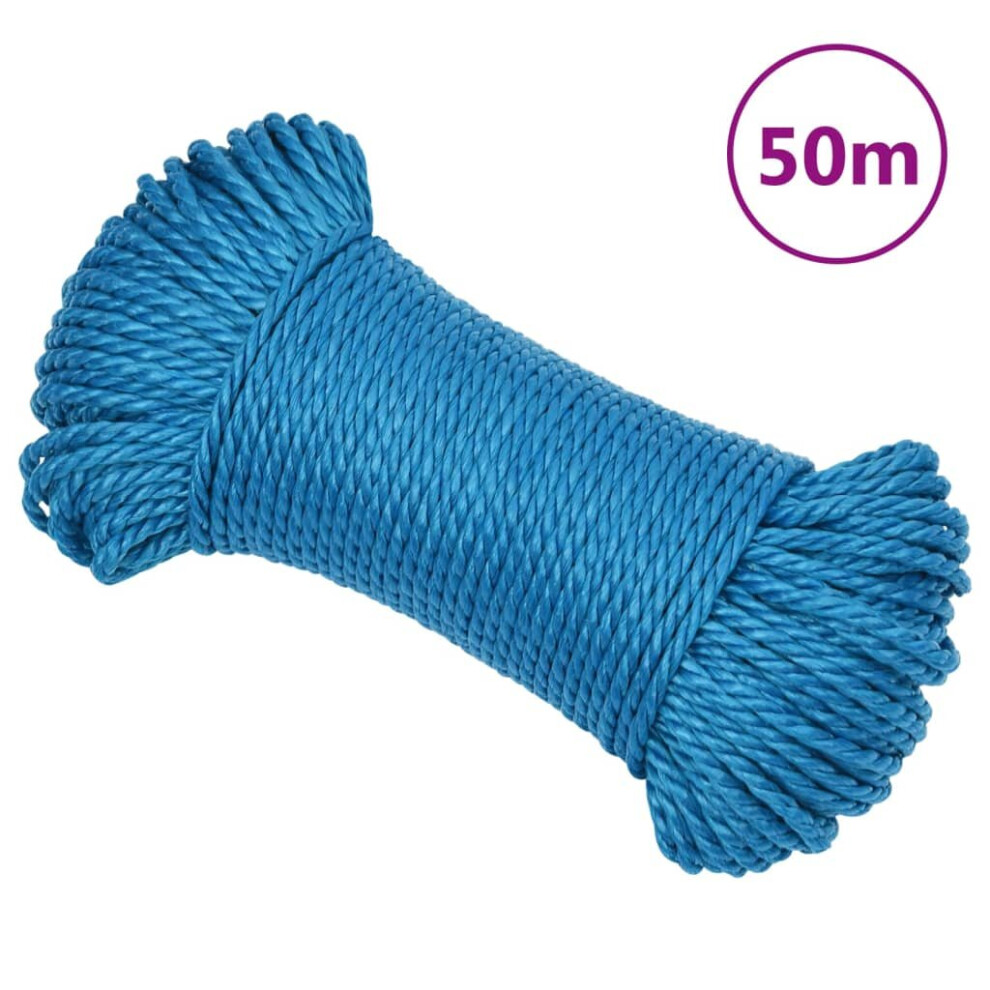 (blue, 6 mm/ 50 m) vidaXL Twisted Rope Home Work Rope Line Polypropylene Multi Colours/Sizes