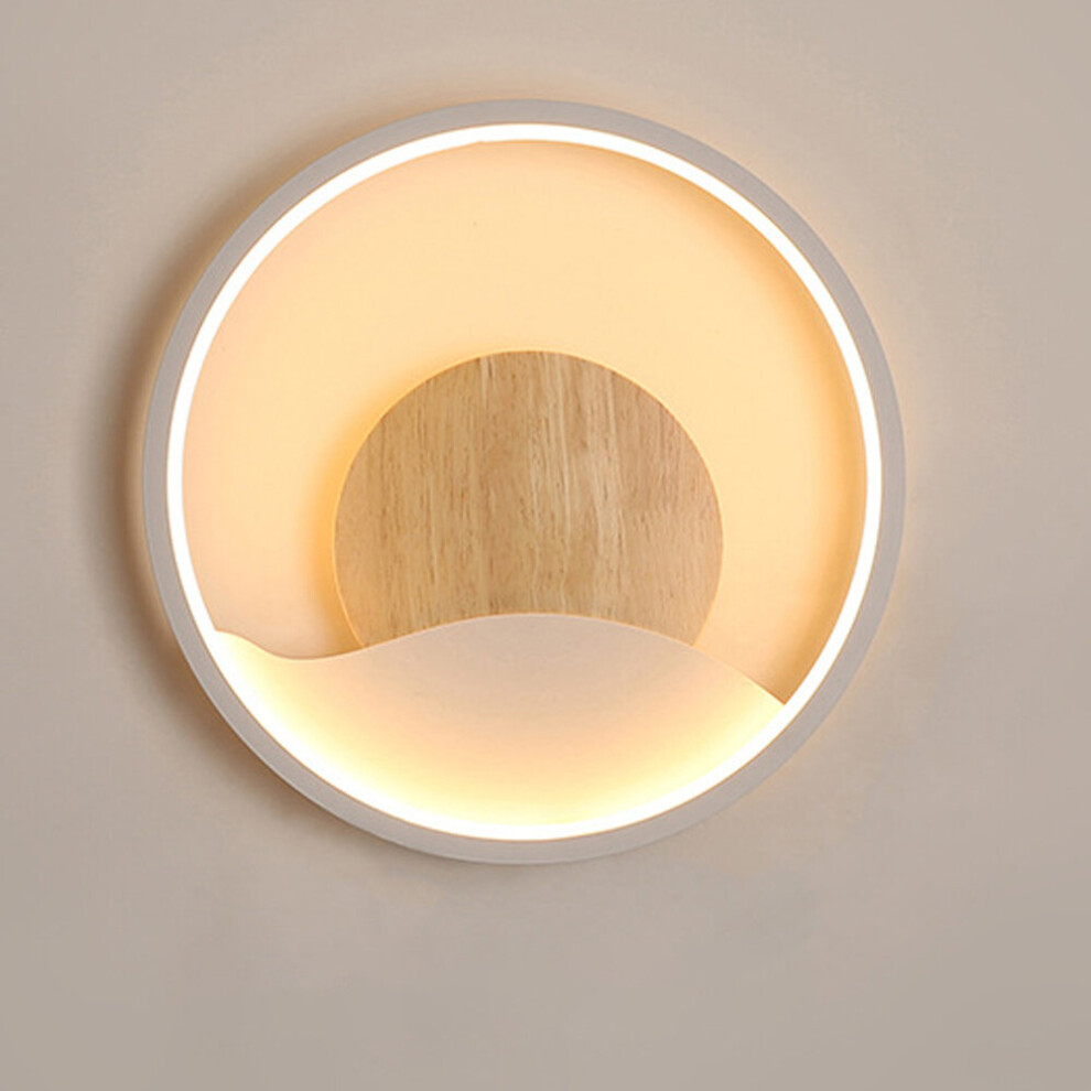 Indoor Wall Light Led Modern Nordic Wall Lamp, Round Decorative Wall Sconce White for Bedroom Hallway Corridor Stairs, Warm White