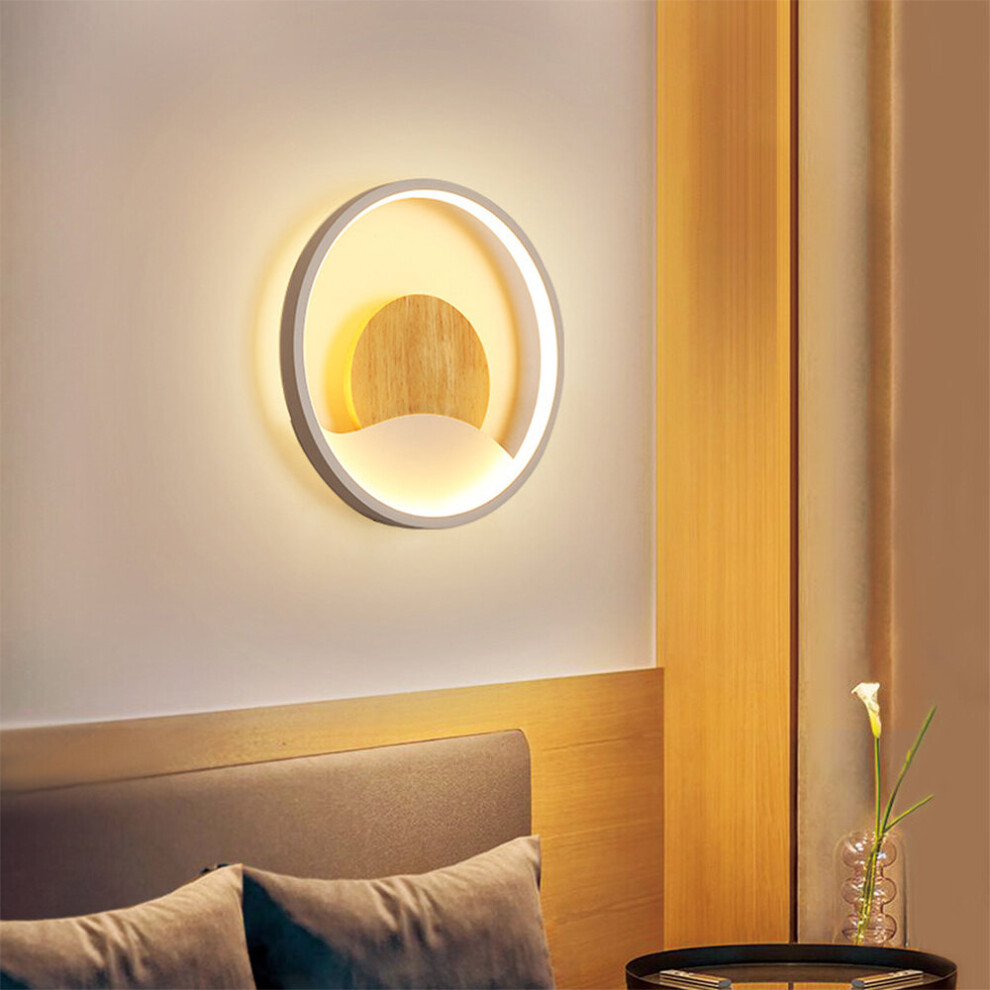 Indoor Wall Light Led Modern Nordic Wall Lamp, Round Decorative Wall Sconce White for Bedroom Hallway Corridor Stairs, Warm White