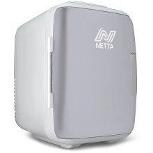 NETTA 5L Mini Fridge - Quiet Portable Cooler/Warmer for Bedroom, Office or Car (AC/DC) Grey