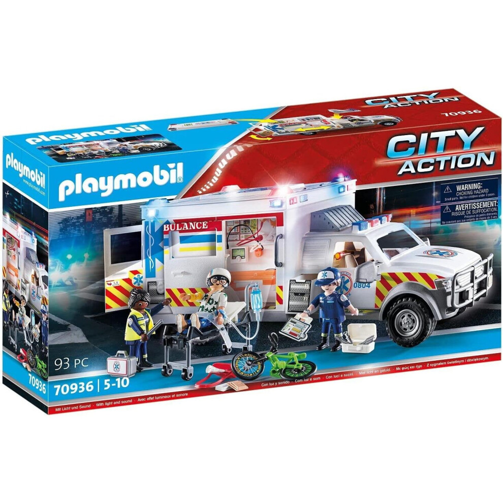 Playmobil Rescue Vehicles: Ambulance with Lights 70936 