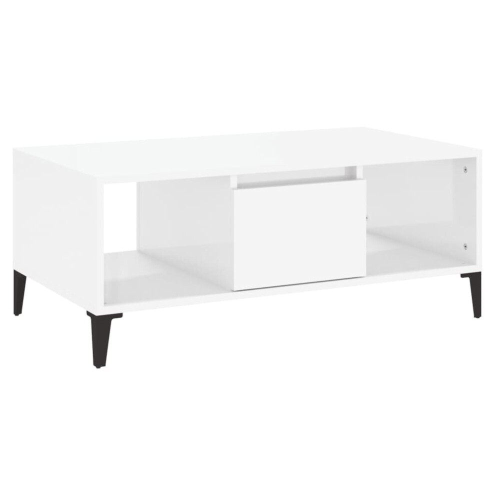 (high gloss white) vidaXL Coffee Table Engineered Wood Home Side Accent End Table Multi Colours