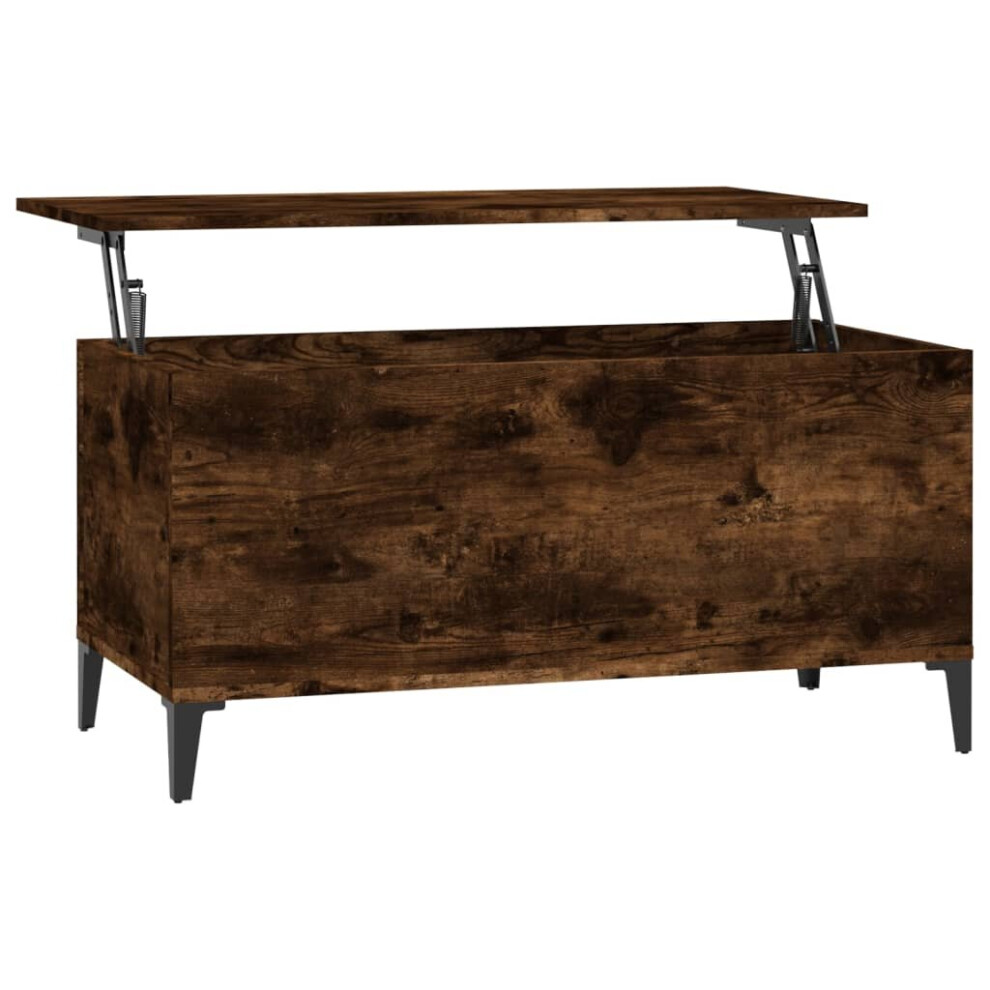 Vidaxl (Smoked Oak, 90 X 44.5 X 45 Cm) Coffee Table Engineered Wood Side Table Multi Colours 60/90X44.5x45 Cm