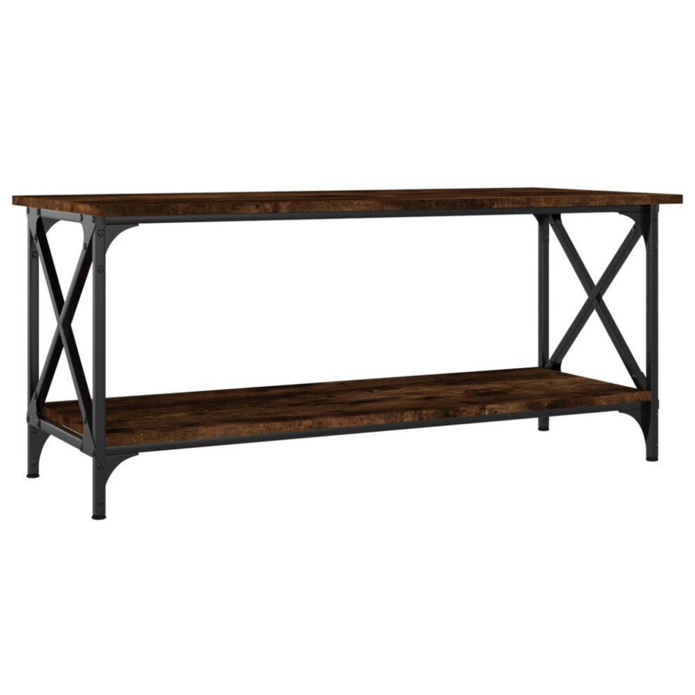 (smoked oak, 100 x 45 x 45 cm) vidaXL Coffee Table Engineered Wood and Iron Accent Table Multi Colours/Sizes