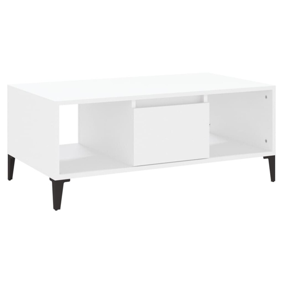 (white) vidaXL Coffee Table Engineered Wood Home Side Accent End Table Multi Colours