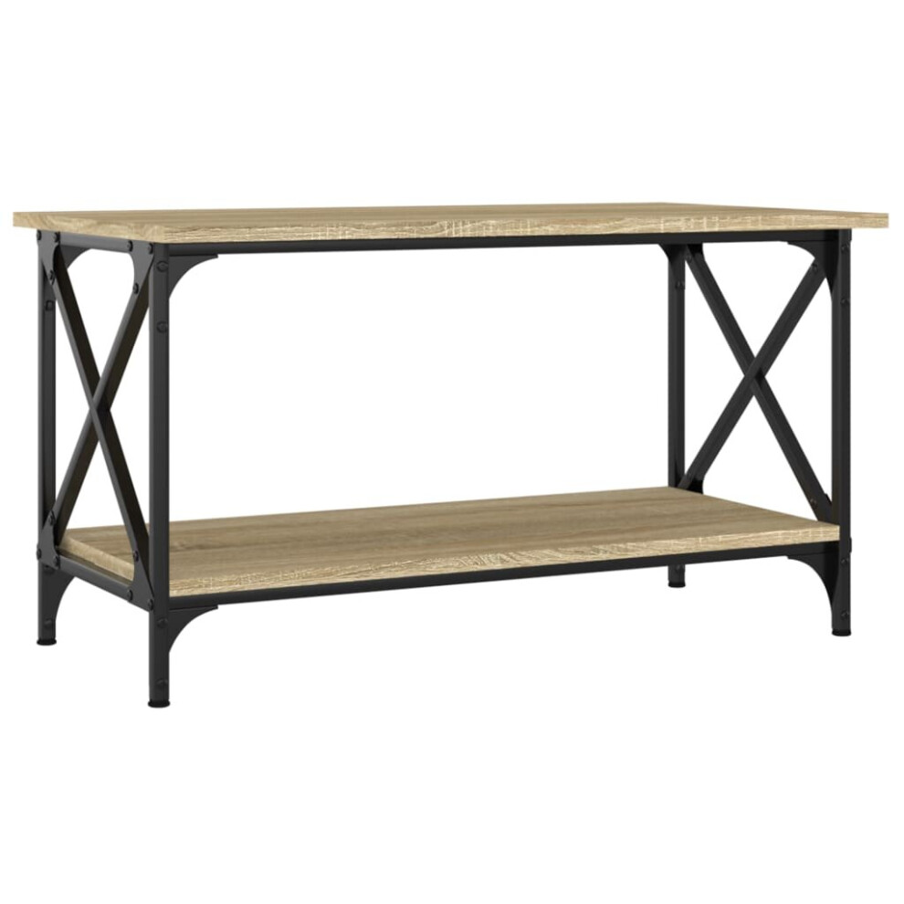 Vidaxl (Sonoma Oak, 80 X 45 X 45 Cm) Coffee Table Engineered Wood And Iron Accent Table Multi Colours/Sizes