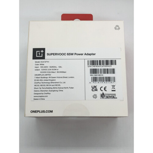 OnePlus OnePlus SUPERVOOC 65W Power Adapter White 6.5A Fast Charge Type-A (UK) 1