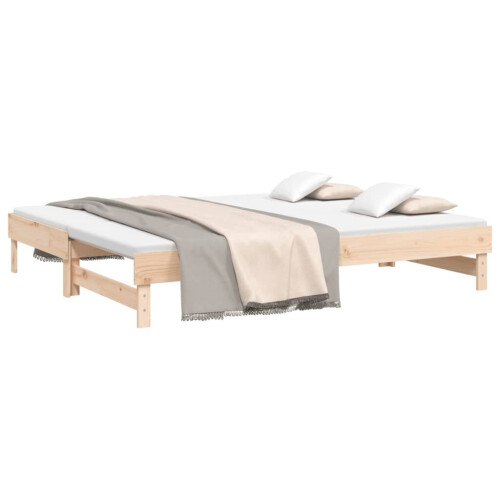 VidaXL Łóżko rozsuwane, 2x(90x200) cm, lite drewno sosnowe 2