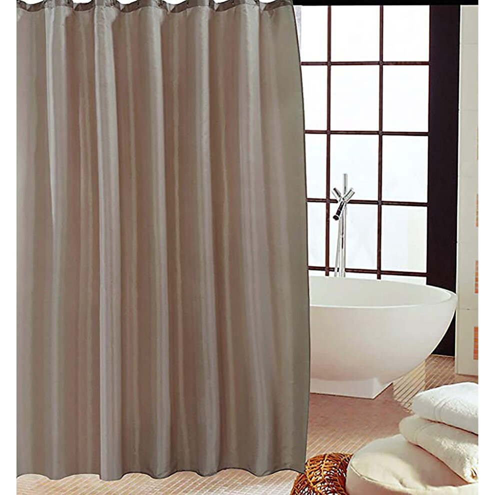 (Latte, 180-180) KAV-Polyester Shower Mould and Mildew Resistant Curtain