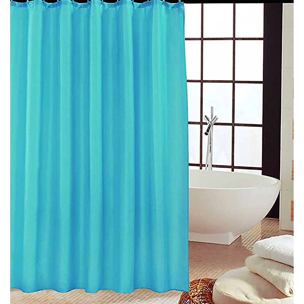 (Teal, 180-220) KAV-Polyester Shower Mould and Mildew Resistant Curtain