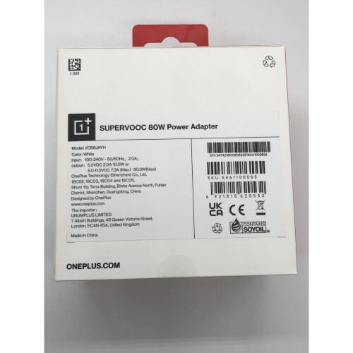 OnePlus OnePlus SUPERVOOC 80W Power Adapter Type-A 7.3A White Head Only- UK 2