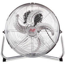 NETTA 12" Gym Floor Fan with 5 Blades - 3 Speeds And Tilt - Chrome