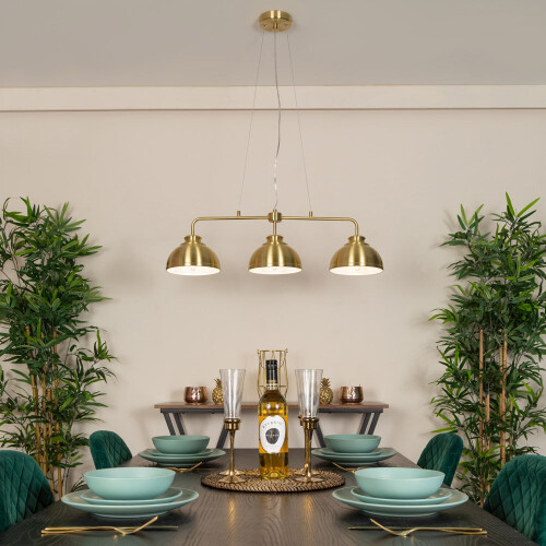 Brass Brooklyn Ceiling Pendant Industrial 3 Light 2
