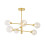 Litecraft Supa Semi Flush Ceiling Light Clear Glass Shades - Brass 1