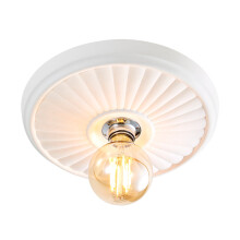 Litecraft Carn Paintable Flush Medium Plaster Ceiling Rose - White