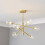 Litecraft Supa Semi Flush Ceiling Light Clear Glass Shades - Brass 3