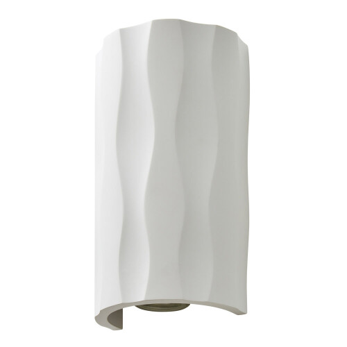 Litecraft Kilda Paintable Plaster Curved Up & Down Wall Light - White
