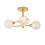 Litecraft Supa Ceiling Light Semi Flush 3 Arm With Shades - Brass 1