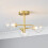 Litecraft Supa Ceiling Light Semi Flush 3 Arm With Shades - Brass 3