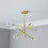 Litecraft Supa Semi Flush Ceiling Light Clear Glass Shades - Brass 4