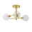 Litecraft Supa Ceiling Light Semi Flush 3 Arm With Shades - Brass 7