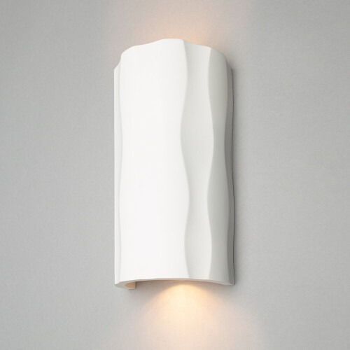 Litecraft Kilda Paintable Plaster Curved Up & Down Wall Light - White 1