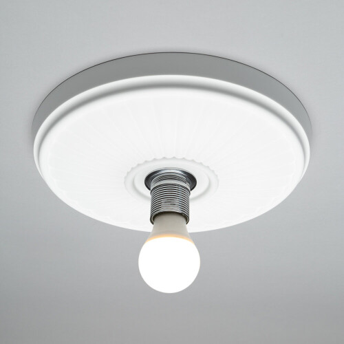 Litecraft Carn Paintable Flush Medium Plaster Ceiling Rose - White 1