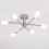 Litecraft Macti Ceiling Light Semi Flush 6 Arm With Shades - Nickel 2