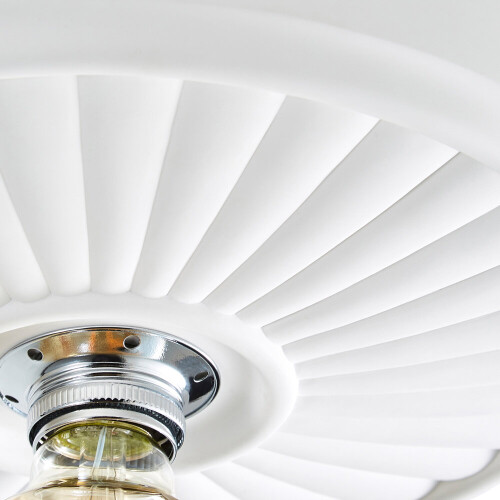 Litecraft Carn Paintable Flush Medium Plaster Ceiling Rose - White 2