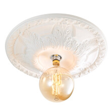Litecraft Suilven Paintable Flush Large Plaster Ceiling Rose - White