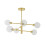 Litecraft Supa Semi Flush Ceiling Light Clear Glass Shades - Brass 7