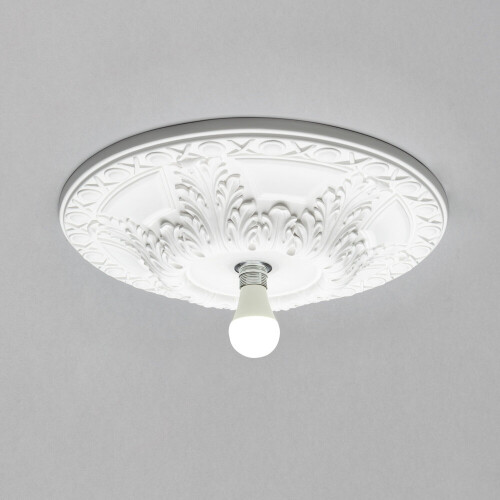 Litecraft Suilven Paintable Flush Large Plaster Ceiling Rose - White 1