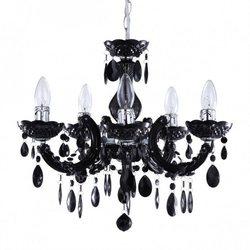 Litecraft Marie Therese Black Chandelier 5 Light