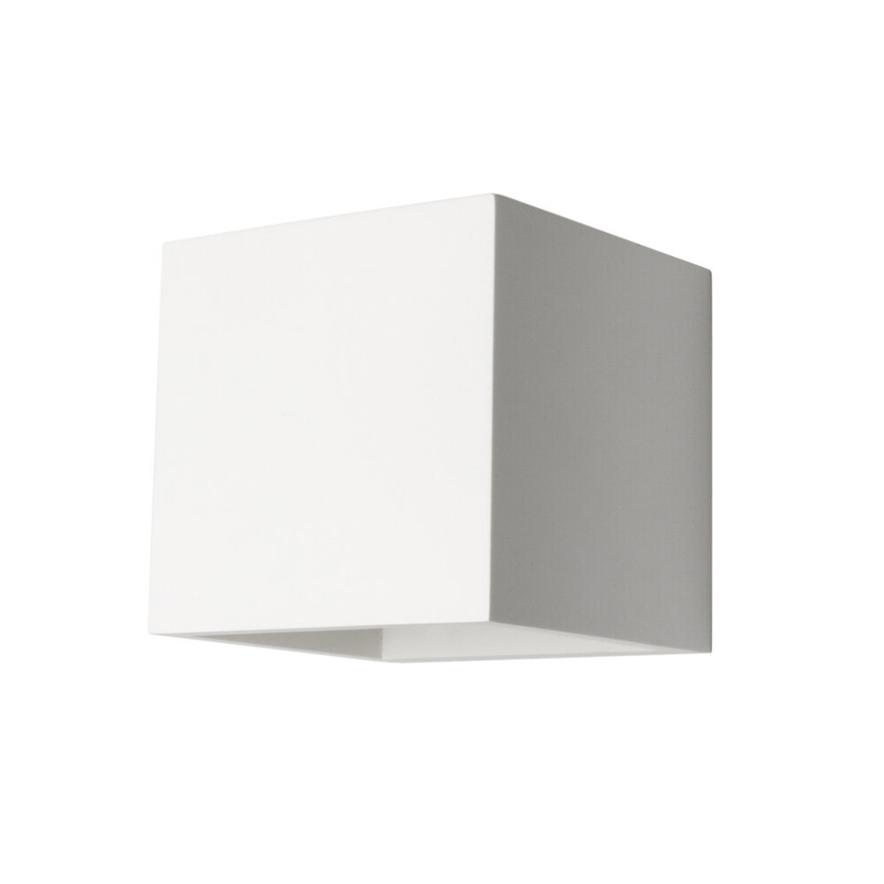 Litecraft Creag Square Up & Down Wall Light Plaster - White