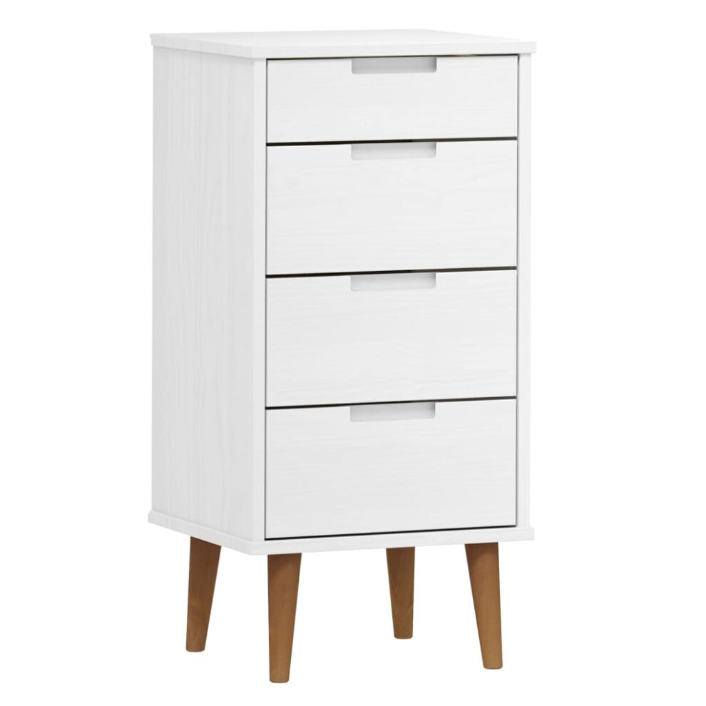 (white) vidaXL Solid Wood Pine Drawer Cabinet MOLDE File Drawer Chest Multi Colours