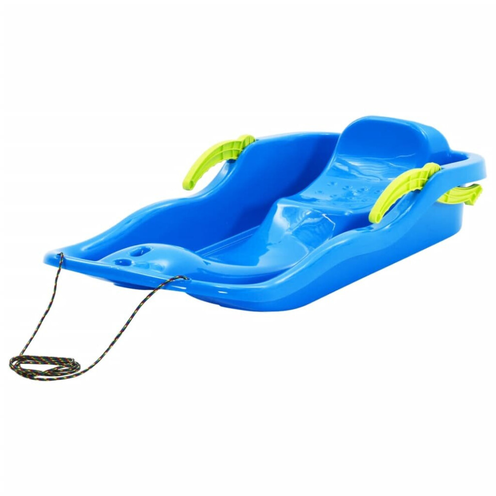 (blue) vidaXL Sledge With Brakes Polypropylene Toboggan Ski Snowracer Multi Colours