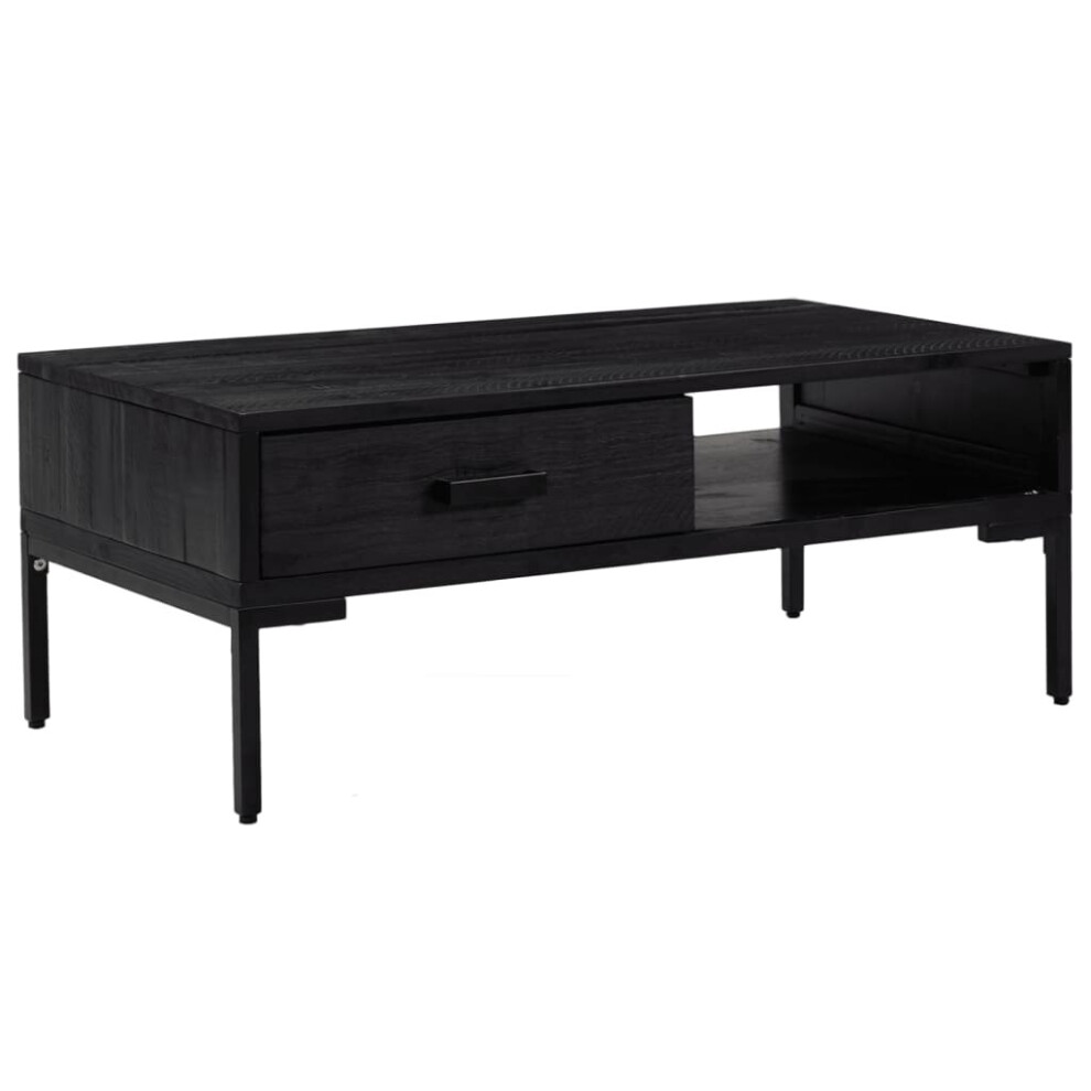 Vidaxl Black (Black) Solid Wood Pine Coffee Table Recycled Couch Centre Accent End Table