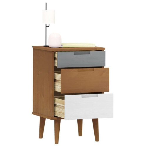 VidaXL (brown) vidaXL Bedside Cabinet Bedroom Side Table Nightstand Bed Table Solid Wood Pine 2
