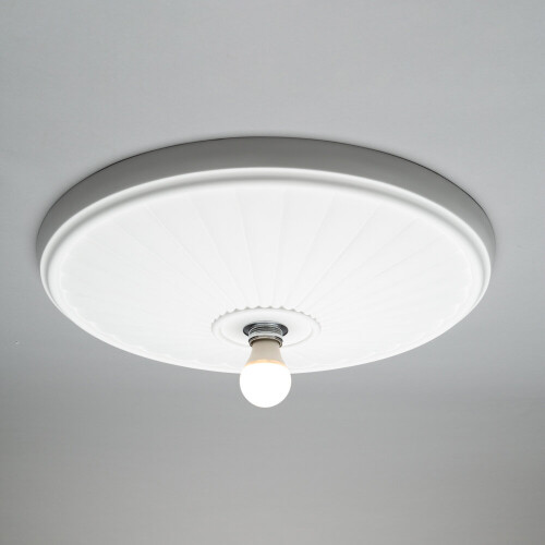 Litecraft Carn Paintable Flush Large Plaster Ceiling Rose - White 1