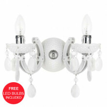 Litecraft Marie Therese Wall Light 2 Arm & Free LED Bulbs - White
