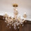 Litecraft Marie Therese Chandelier Light Crystal Effect 5 Arm - Brass 3