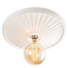 Litecraft Carn Paintable Flush Large Plaster Ceiling Rose - White