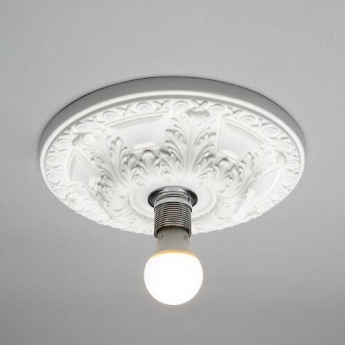 Litecraft Suilven Paintable Flush Medium Plaster Ceiling Rose - White 1