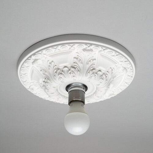 Litecraft Suilven Paintable Flush Medium Plaster Ceiling Rose - White 2