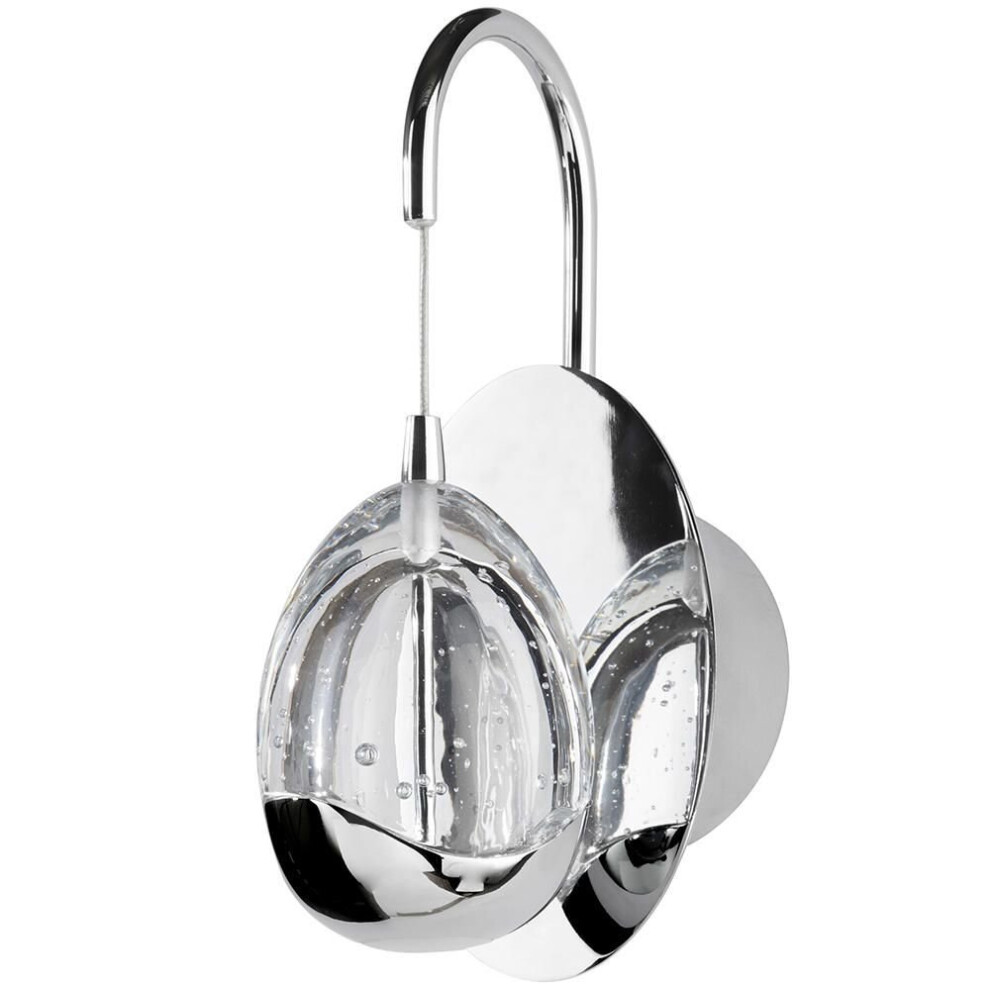 Litecraft Visconte Bulla Wall Fitting With Bubble Injected Shade - Chrome Light