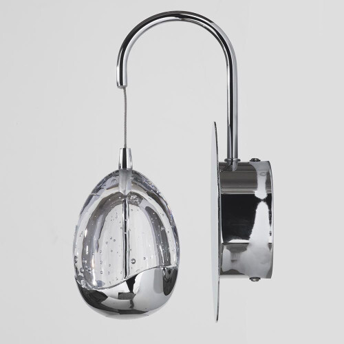 Visconte Bulla Wall Light Fitting With Bubble Injected Shade - Chrome 1
