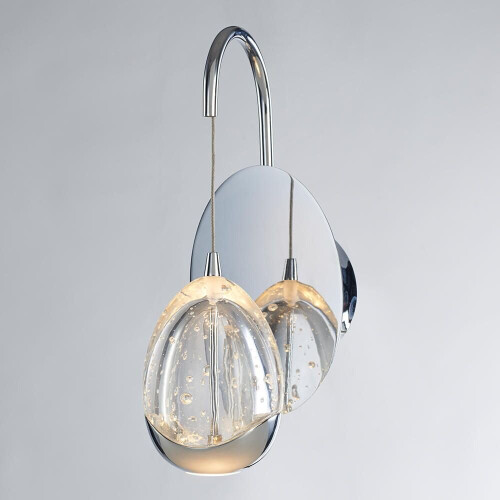 Visconte Bulla Wall Light Fitting With Bubble Injected Shade - Chrome 2