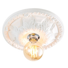 Litecraft Suilven Paintable Flush Medium Plaster Ceiling Rose - White