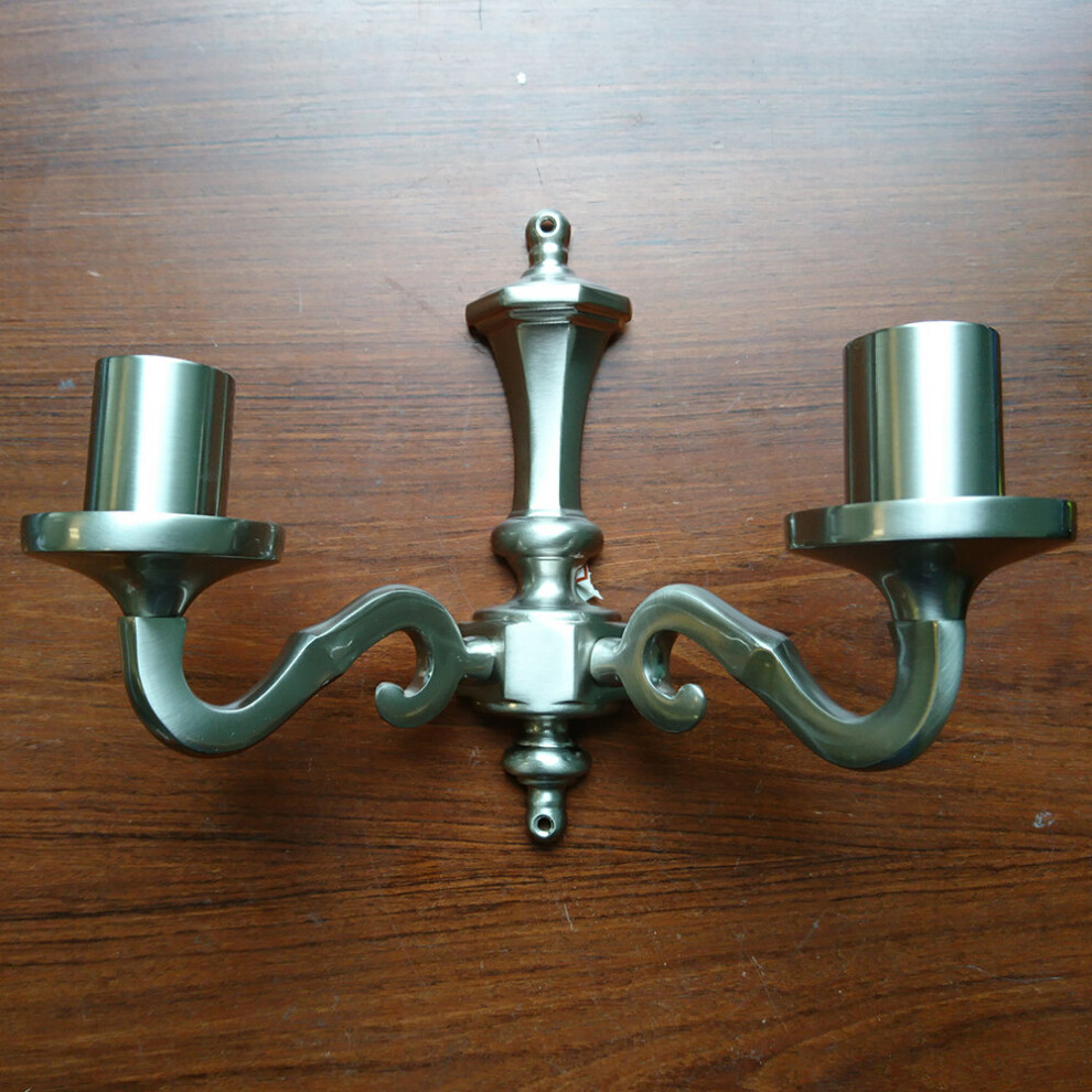 Litecraft Light Alexandra Wall Traditional Candle 2 Arm - Matte Chrome Clearance