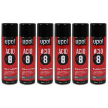U-Pol Acid 8 1K Etch Primer 450ml x6 Aerosol Paint Fast Drying Aluminium Upol